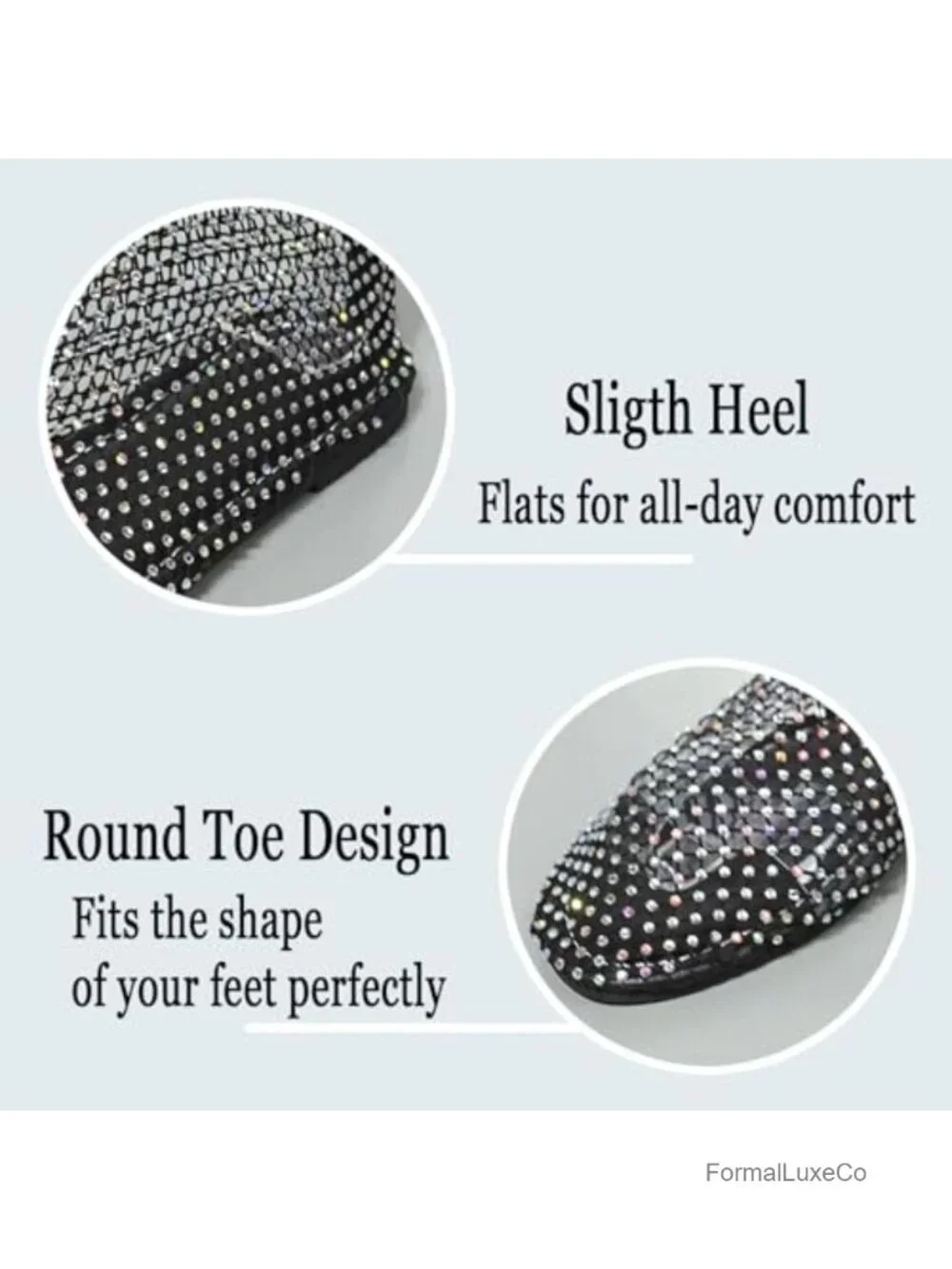 Sparkly Rhinestone Mesh Ballet Flats - Breathable Slip-On Comfort Sandals